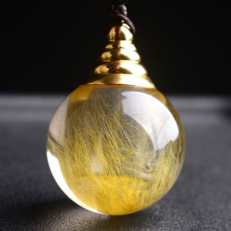 大号 顺发 金发晶嘎乌盒舍利子瓶吊坠饰品水晶舍利塔项链