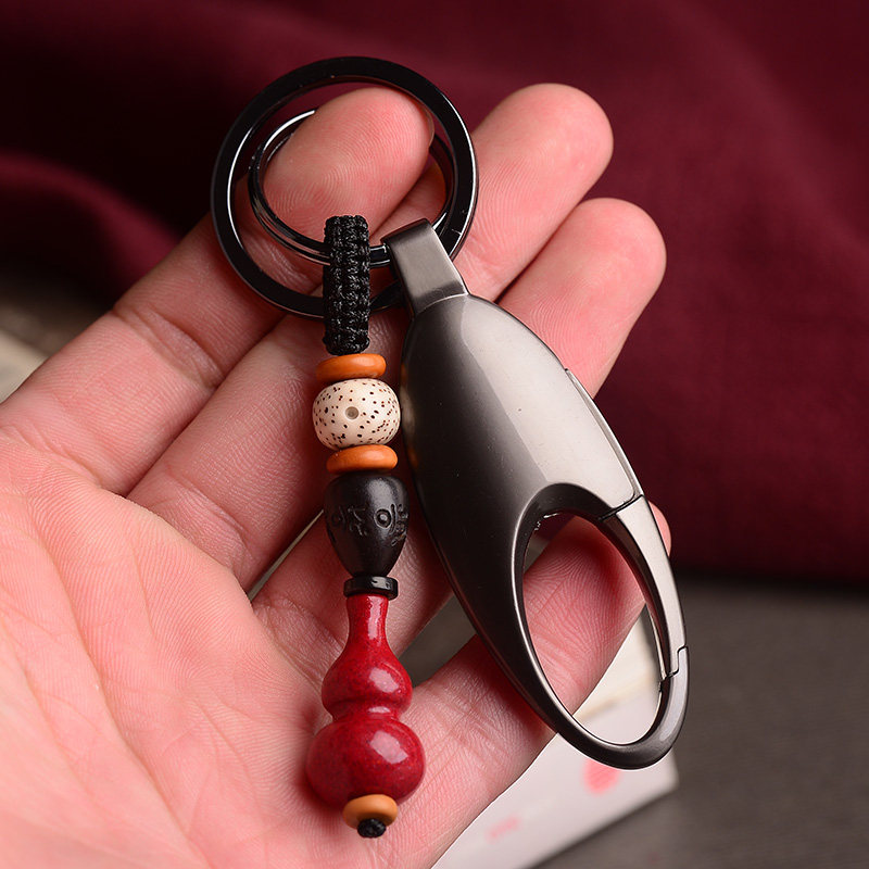 朱砂葫芦挂件钥匙链汽车钥匙挂件辰砂葫芦饰品车用钥匙扣福禄进宝