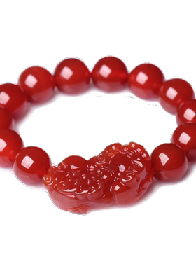 财运貔貅红玛瑙振女手链