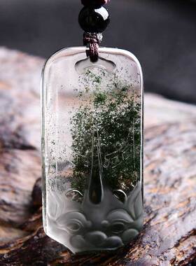 天然绿幽灵貔貅吊坠神兽平安