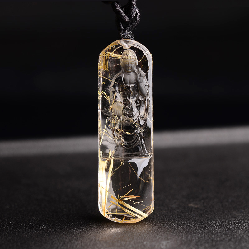 吊坠阿弥陀佛本命年饰品发晶项链