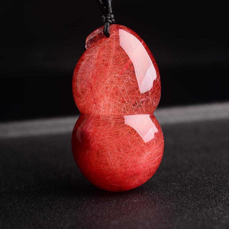 红发晶葫芦吊坠福禄进宝水晶发晶饰品平安葫芦男女项坠饰品 满发