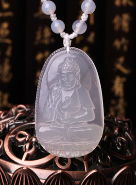 白玉髓属猪阿尼陀佛本命年项链