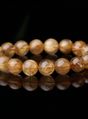 天然男士款饰品金发晶手链