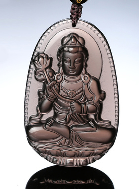 天然冰种黑曜石属马人本命佛吊坠大势至菩萨本命年生肖马饰品男女