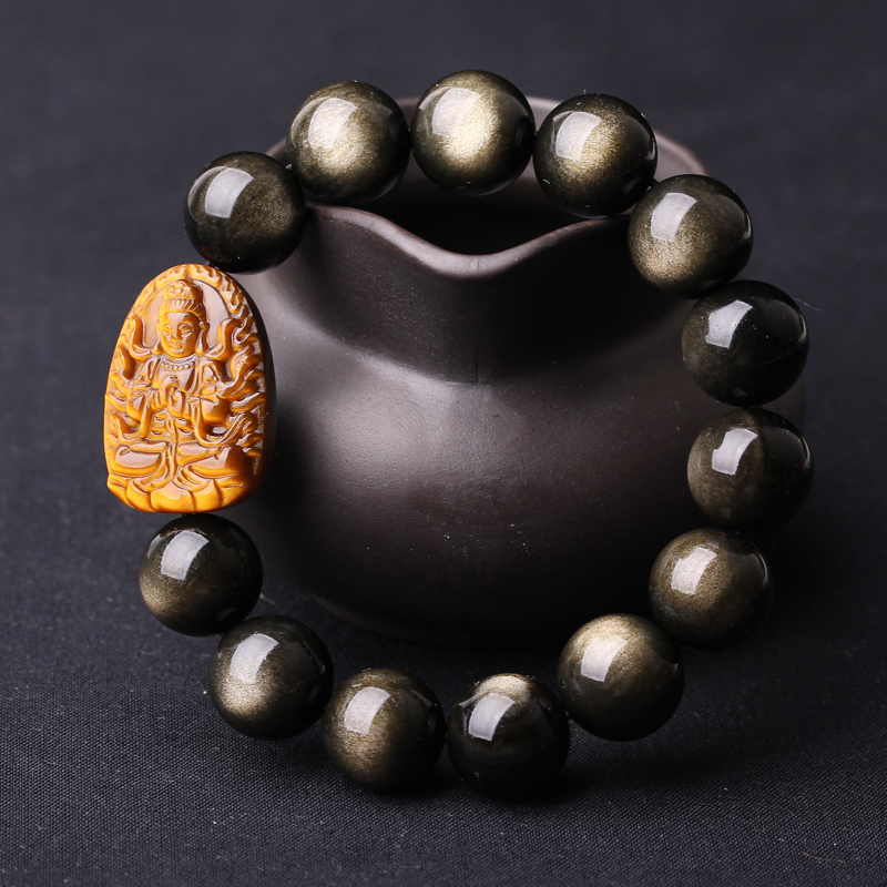 宫妃金曜石大日如来手链虎眼石生肖属羊猴本命佛手串男款