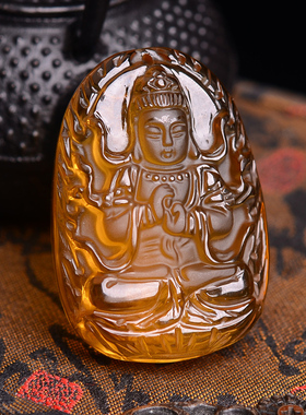 大日如来属猴守护神天然黄水晶