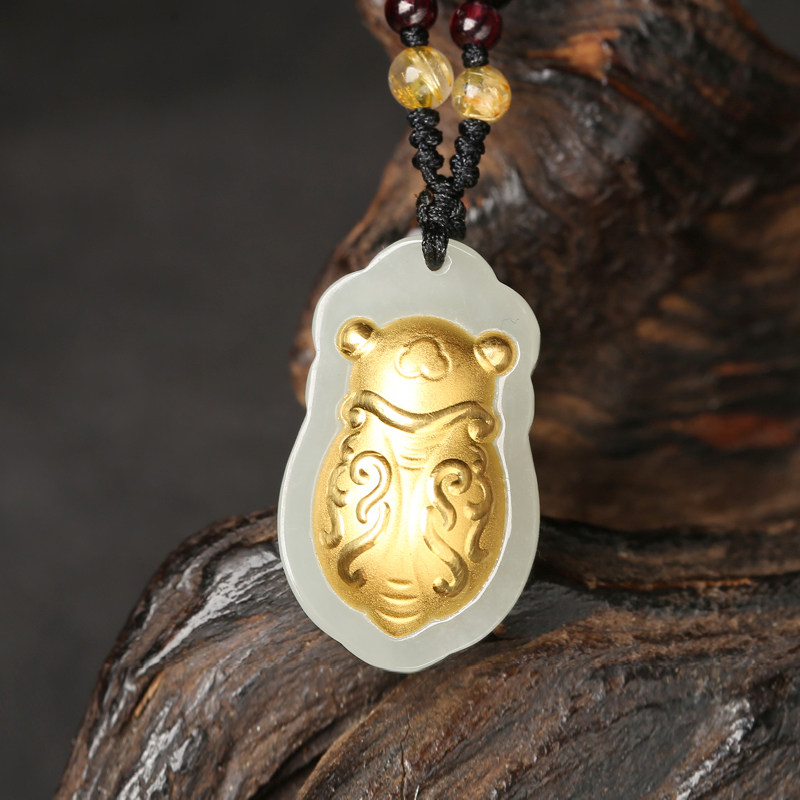 金镶玉百世代叶蝉恒素吊坠和田玉蝉知了蝉一鸣惊人助学业运男女