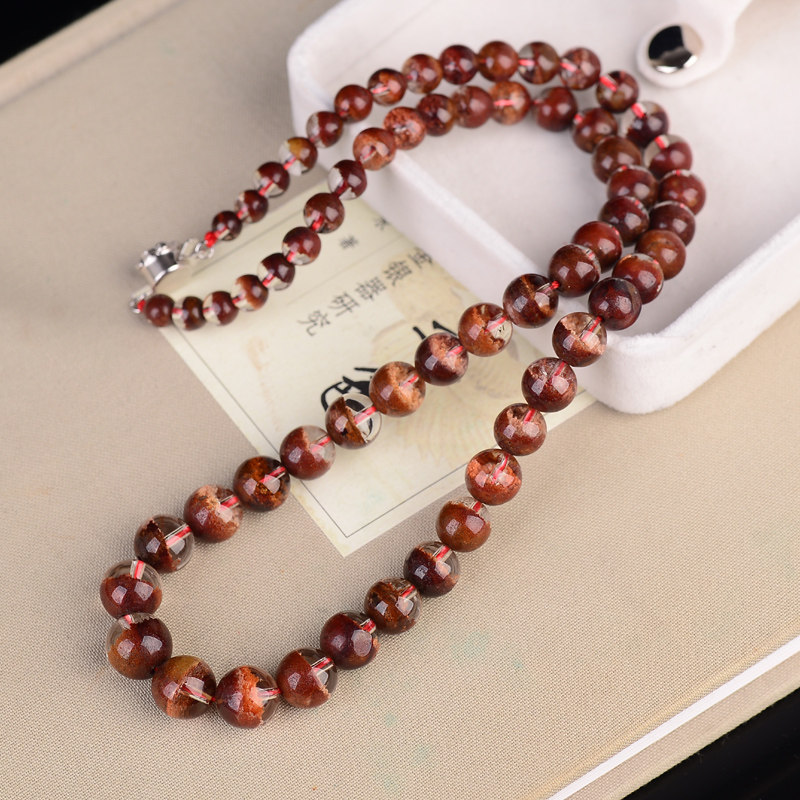 宫妃天然冰透红幽灵项链塔链女款 聚宝盆异象水晶毛衣链饰品礼物