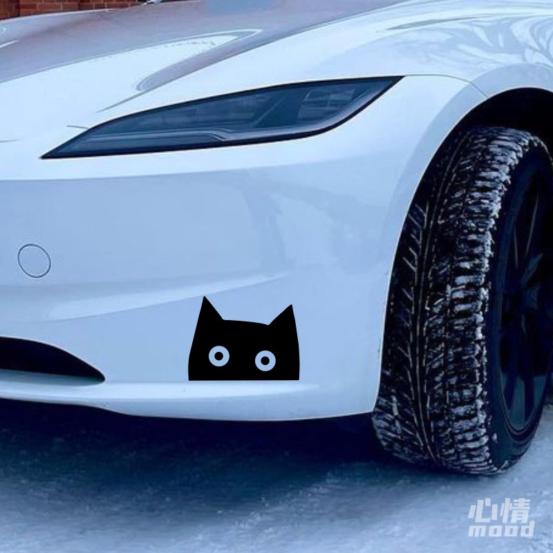 心情车贴丨黑色小猫可爱贴纸汽车车尾灯眉后备箱装饰可遮划痕贴