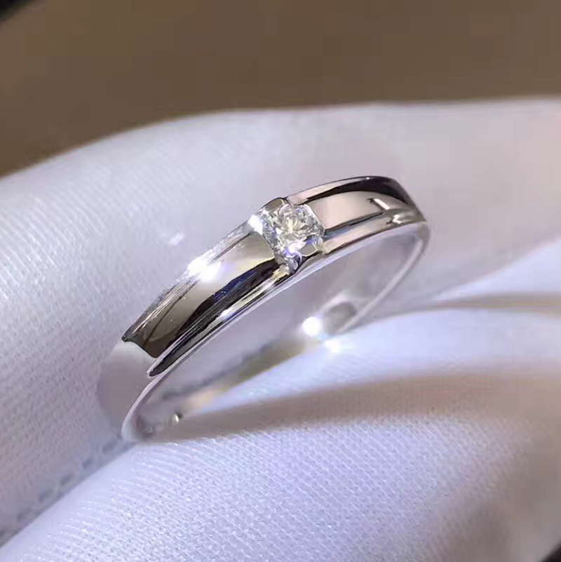 18k金钻石订婚结婚戒指男款戒指男戒男士钻戒 珠宝钻戒