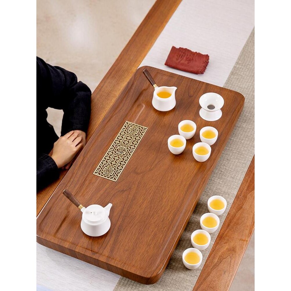 高档实木茶盘家用干泡小茶台办公室高端整套功夫茶具套装排水茶海