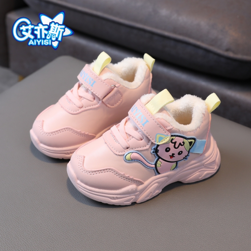 秋冬加绒闪灯儿童运动鞋