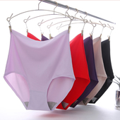 高腰收腹冰丝包臀塑身冰丝女士200斤三角内裤 4条一片式 无痕女内裤