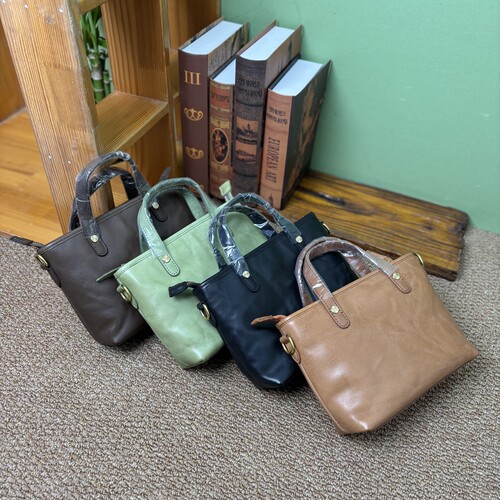 简约小手提头层水洗植鞣牛皮菜篮子包休闲百搭单肩斜挎包女包