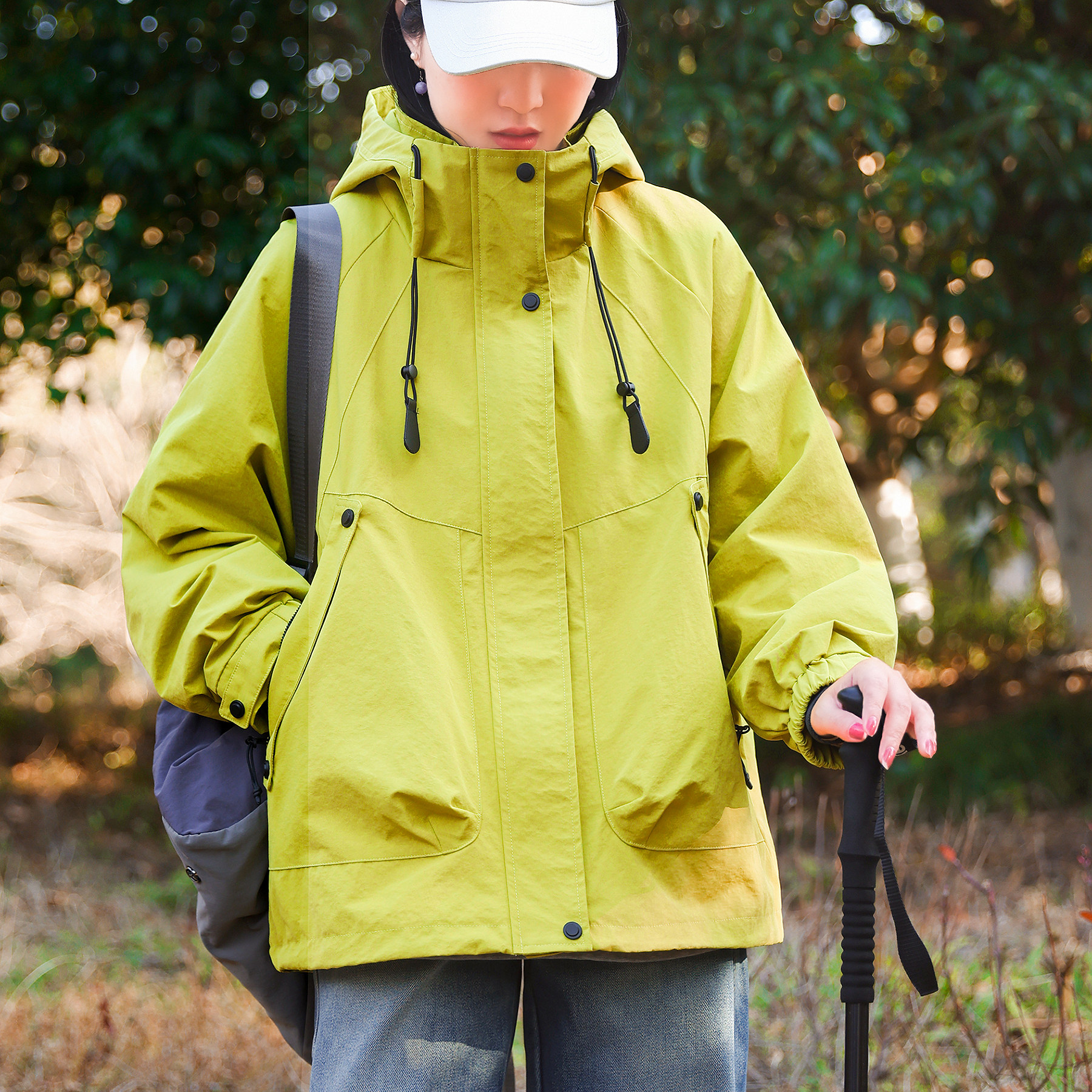 1.15新 户外三防工装连帽冲锋衣女 防风防水大口袋休闲大码外套潮,户外/登山/野营/旅行用品,冲锋衣,淘宝优惠券,粉丝福利购,淘宝优惠卷