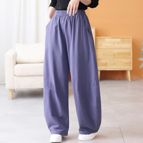 精梳棉直筒香蕉裤舒适休闲裤夏装