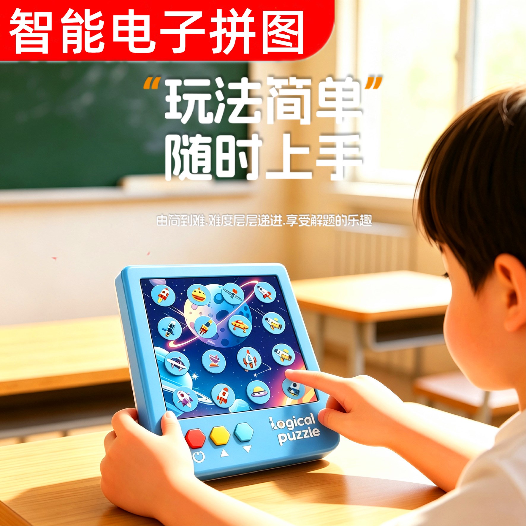 智能电子拼图计时过关思维训练玩具男女孩儿童动手拼图益智力礼物