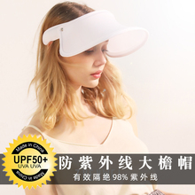 真蔚遮阳帽女夏防晒帽子白色空顶防紫外线发箍太阳帽发卡无顶帽