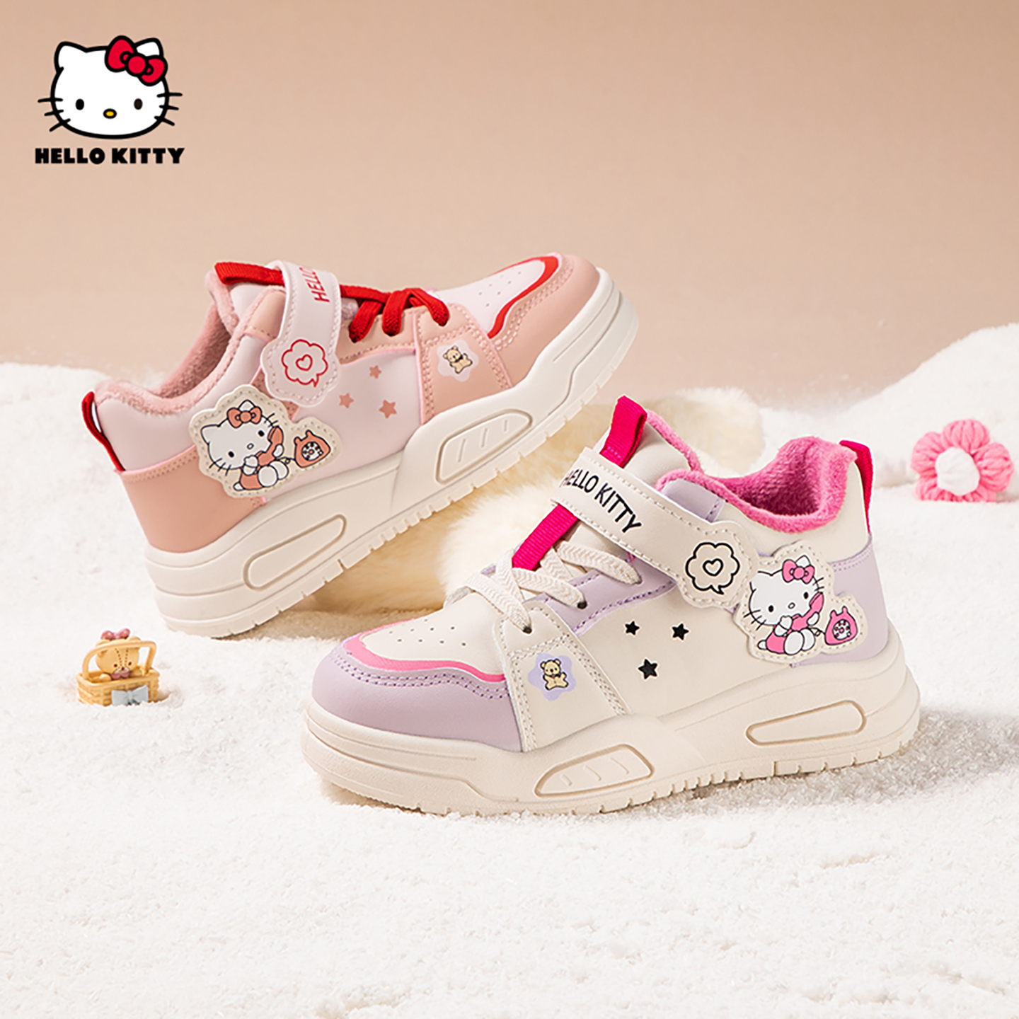 HelloKitty女童棉鞋加绒运动板鞋