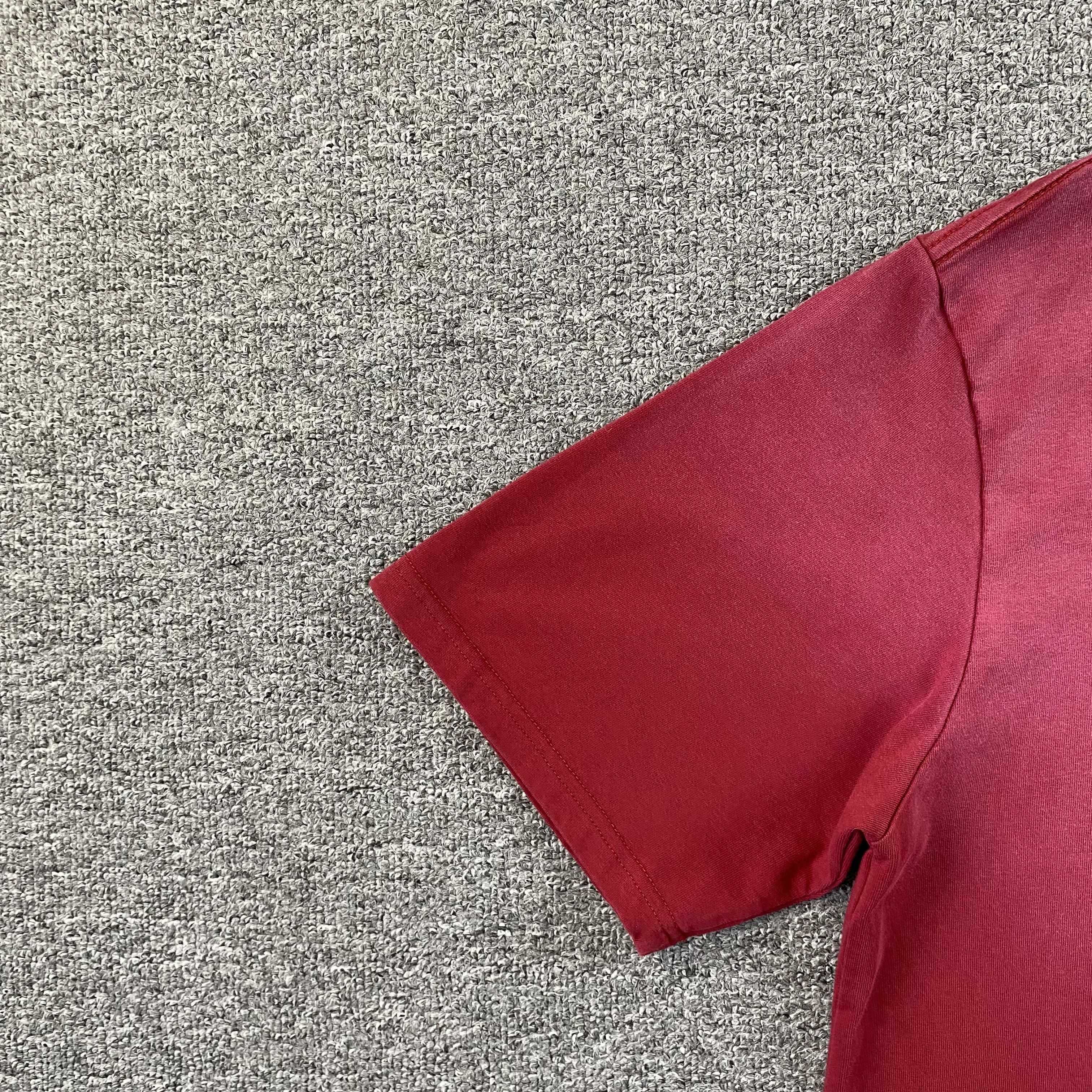 thumbnail for Trendy fashion question mark triangle logo print washed and cut old short-sleeved T-shirt