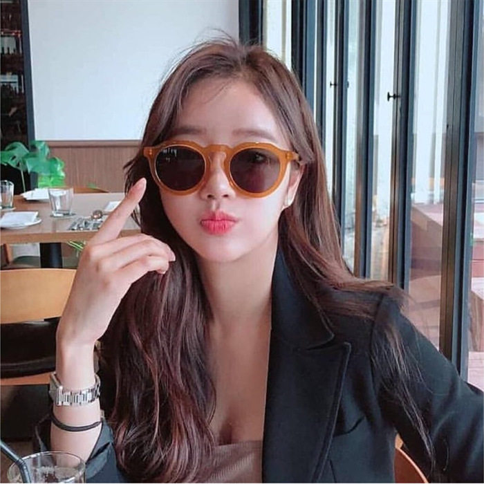 韩版墨镜女网红同款3319太阳镜韩国时尚个性百搭潮流橘色太阳眼镜