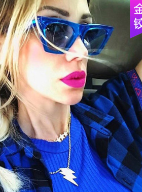 猫眼方形时尚风金属太阳眼镜潮流
