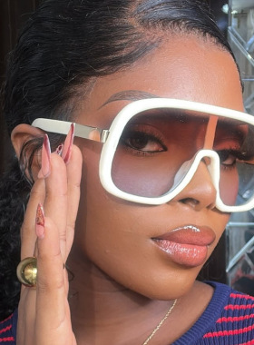 立体双梁超大框太阳镜2025新款欧美时尚连体墨镜sunglasses太阳眼