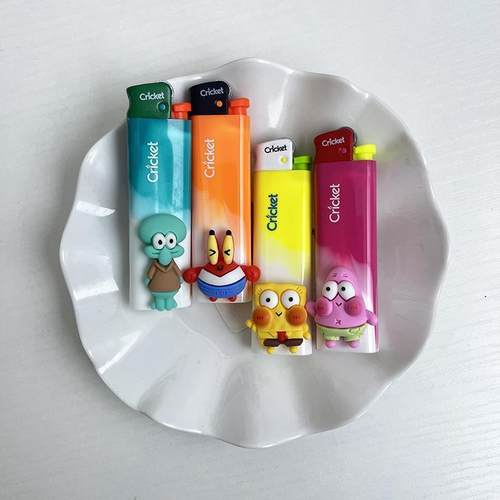 正品草蜢cricket砂轮打火机海绵宝宝派大星手工diy渐变新款送男友
