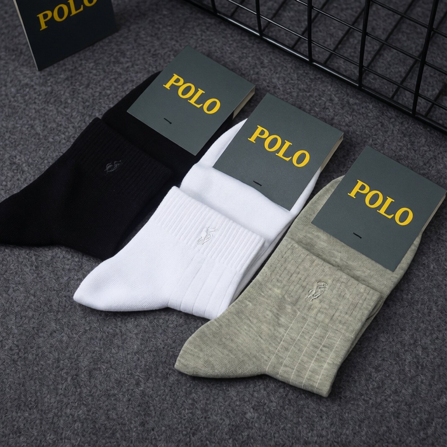 秋冬季POLO男士棉袜防臭纯棉运动袜子精梳棉短袜全棉中筒袜7120