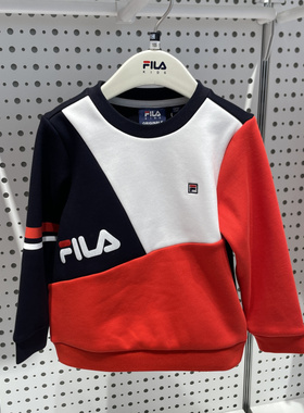 FILA斐乐童装26春季新款男小童加绒保暖针织套头衫卫衣K61B611212