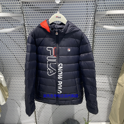 斐乐童装正品25冬季新款男大童轻量保暖百搭连帽羽绒服K62B541989