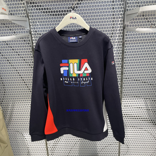 男大童运动休闲加绒套头卫衣K62B541214 新款 FILA斐乐童装 2025冬季