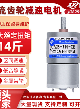 JGA25-310微型直流减速电机6V12v低高速小型马达有刷可调速电动机