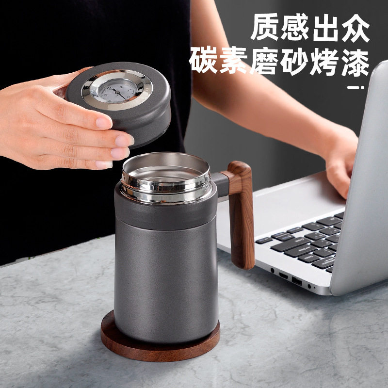 316手柄保温杯不锈钢高档办公男士商务水杯办公室茶杯泡茶杯子