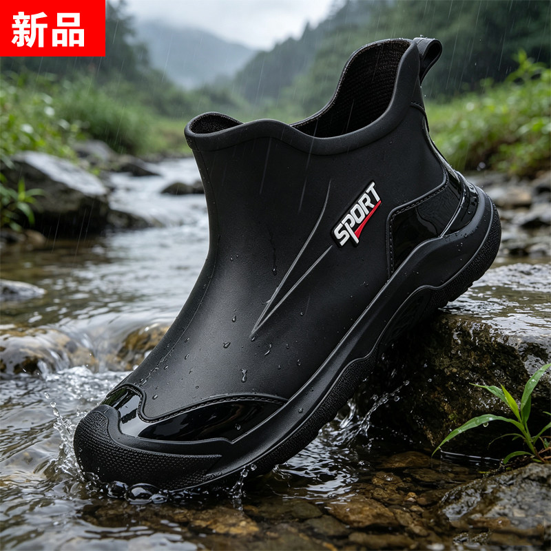 雨鞋男款时尚外穿日常通勤雨靴图片