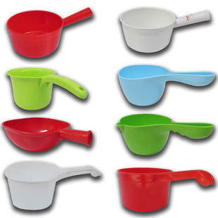 塑料水瓢水勺加厚大号小号圆型方形水舀子树脂彩色杓洗澡厨房工厂