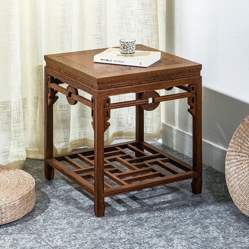 红木鸡翅木小四方形双层茶几实木中式边几角几简约仿古茶台桌花架,住宅家具,茶几,淘宝优惠券,粉丝福利购,淘宝优惠卷