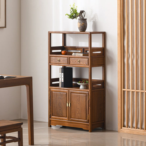 林潇馆鸡翅木矮书柜架组合落地