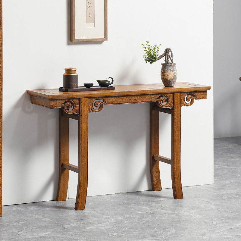 鸡翅木供桌供台新中式条案玄关桌摆件佛桌家用红木香案神台条几桌