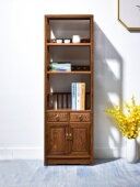 红木家具鸡翅木书架书房实木展示架中式 收纳置物架子落地书橱组u.