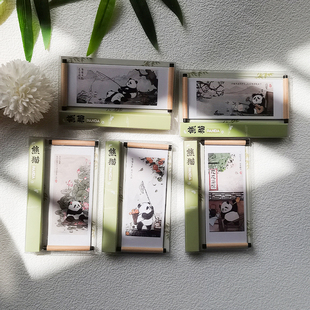 熊猫卷轴冰箱贴成都熊猫基地花花福宝纪念品文创周边国风冰箱磁贴