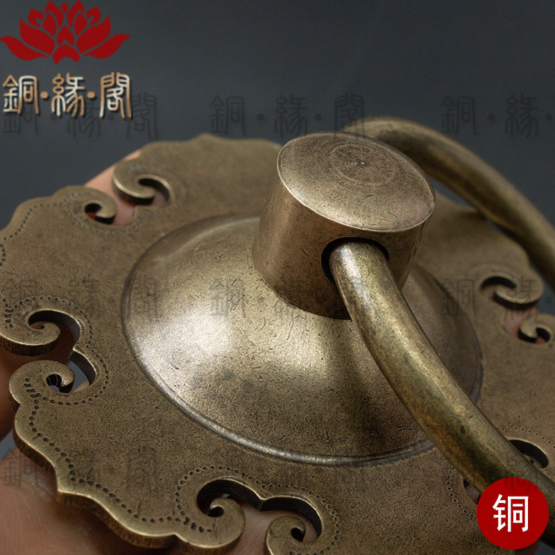 仿古拉手古铜中式大门把手纯铜拉把老式木门门环复古双开门拉环