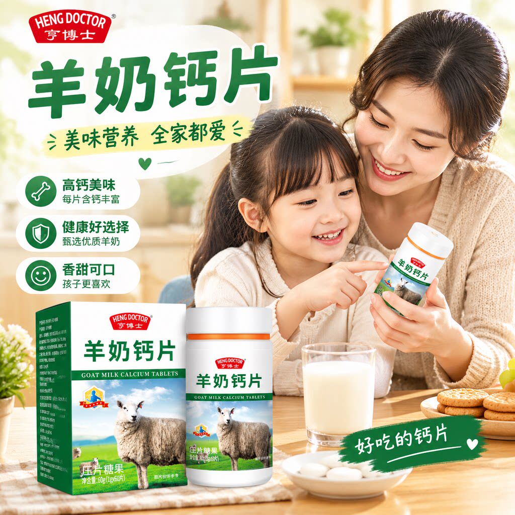 亨博士全脂羊奶高钙咀嚼片60片