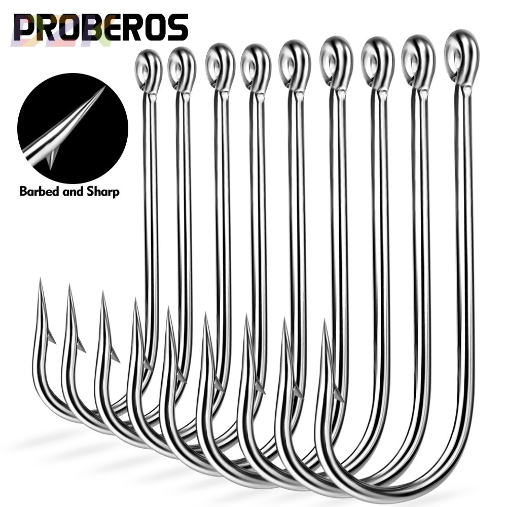 高碳钢路亚单钩 有倒刺海钓矶钓路亚鱼钩 长柄鱼钩100个/包z5