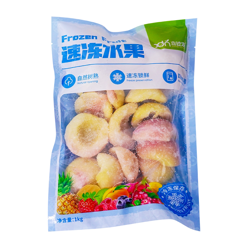 喜德农冷冻水蜜桃果肉1kg速冻新鲜水蜜桃块奶茶果饮原料