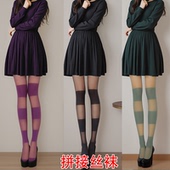 多接假拼丝袜彩色女士美腿连裤 薄春夏性感透肉氨纶连袜裤 个性 袜子