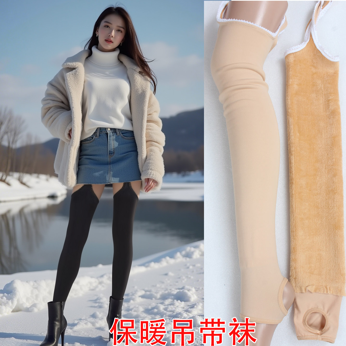 冬保暖吊带袜内加绒踩脚连裤袜一体肤色黑色显瘦打底袜女百搭外穿,女士内衣/男士内衣/家居服,连裤袜/打底袜,淘宝优惠券,粉丝福利购,淘宝优惠卷