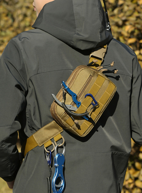 新款多功能战术胸包男户外运动斜挎包登山钓鱼骑行包机车手机腰包