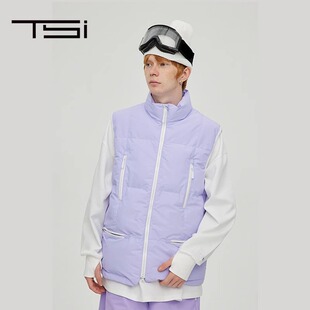2425TSI映漾新潮滑雪服男女户外单双板防水滑雪马甲上衣外搭浅紫